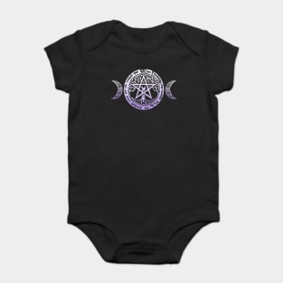 Wiccan & Pagan Sacred Gifts Nature Pentacle Tree of Life and Crescent Moons Baby Bodysuit